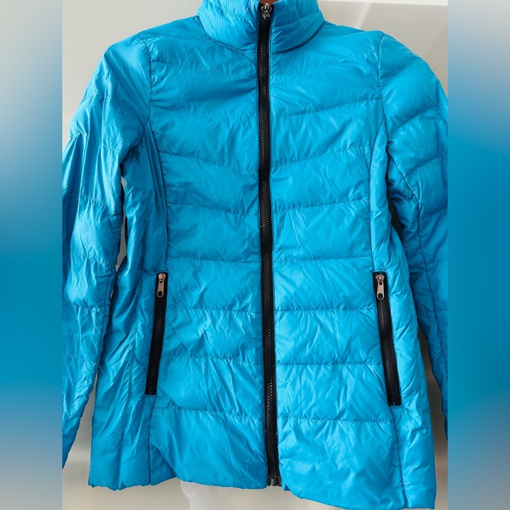Fabletics Vibrant Blue Puffer Jacket XS - Picture 6 of 13